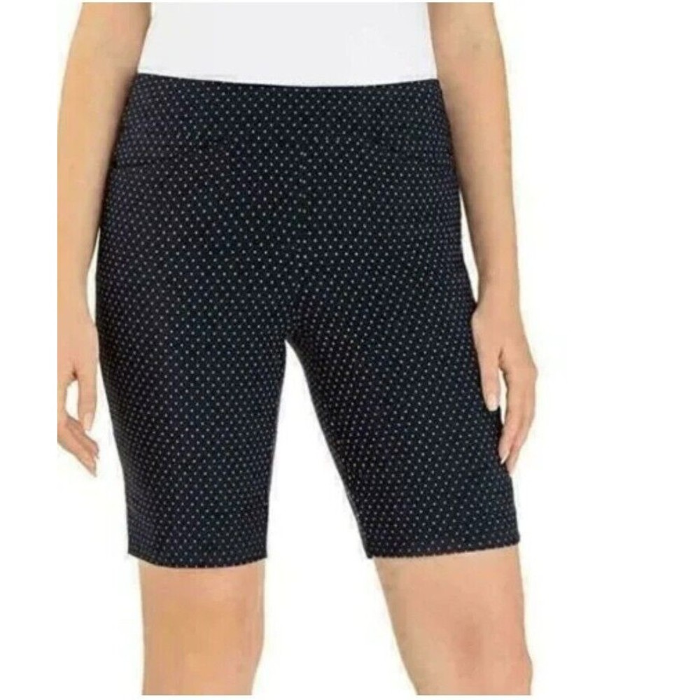 Hilary Radley Women's Bermuda Shorts Easy Comfort Fit Pull-On, Navy Size Small
